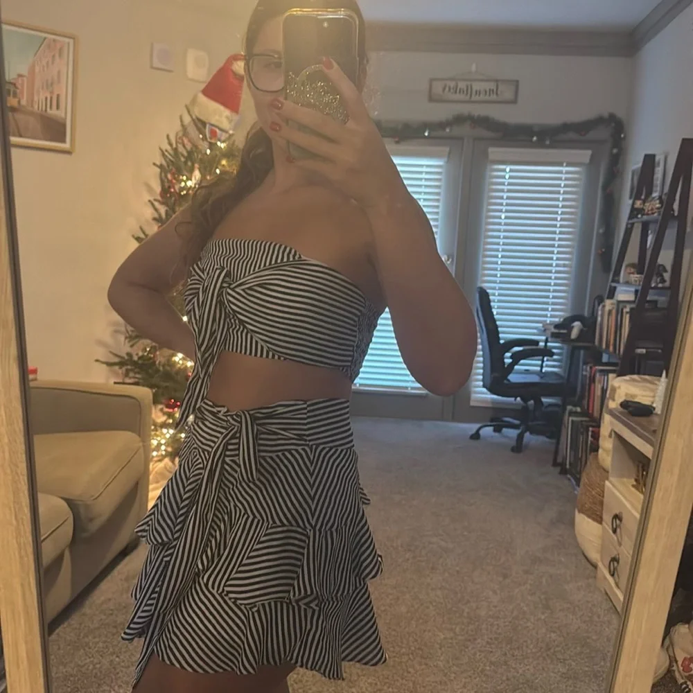 Striped Two-Piece Set - Picture 2 of 2